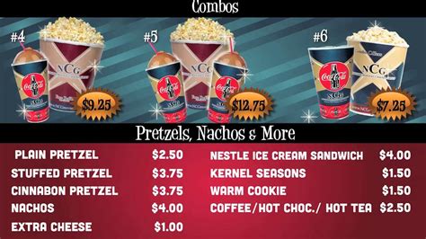 ncg cinemas prices|ncg cinema snack prices.